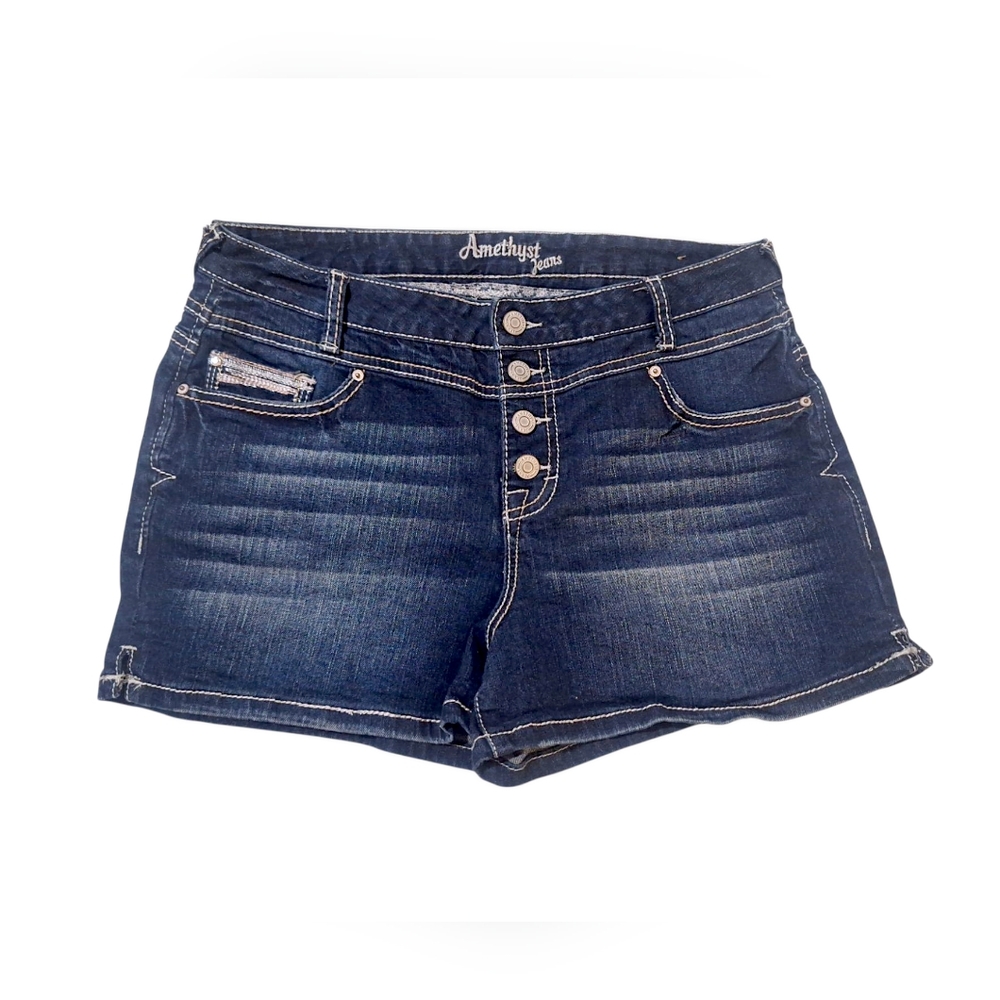 Amethyst JEANS 3 in. Shorts Size 11 Stretchy Button Fly NWOT